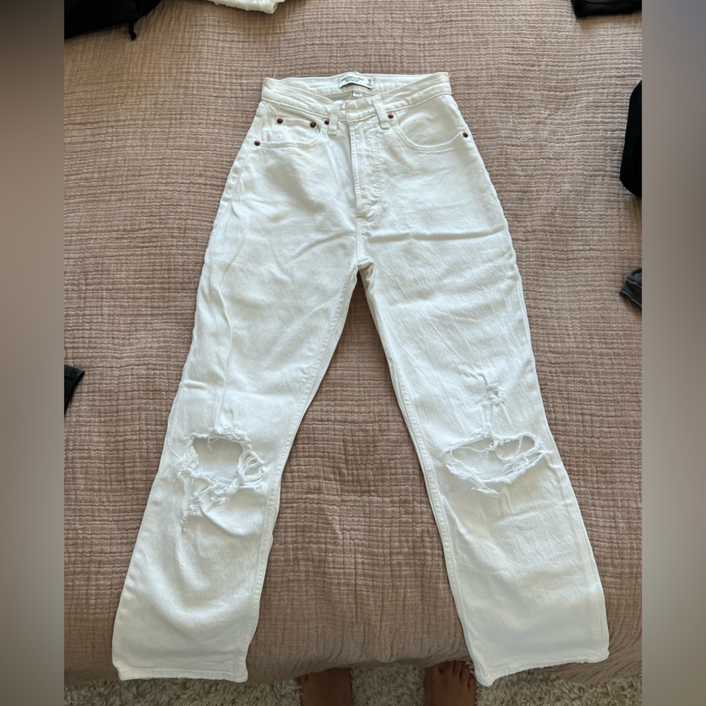 Abercrombie ankle straight high rise jeans